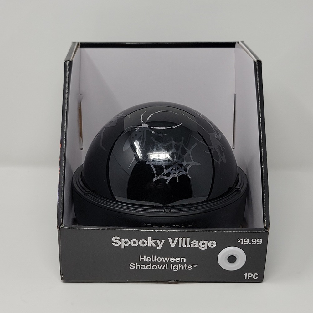 Spooky Village Halloween Shadow Lights Projector Black Spider Webs LED Light